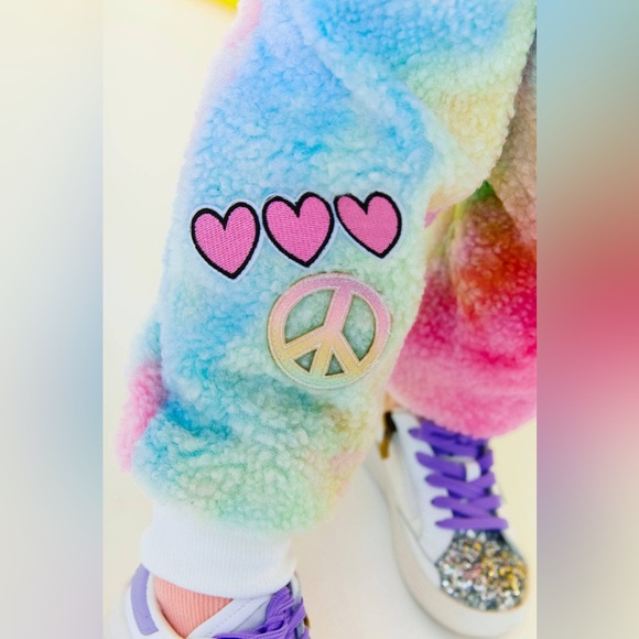 Stunning Lola & The Boys FUZZY PASTEL TIE DYE PATCH SET😍 - Picture 5 of 5